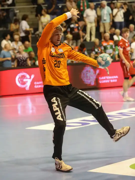 deutscher Handballtorwart Finn Zecher (TBV Lemgo) - Handball Bundesliga Saison 2023-24 SC Magdeburg gegen TBV Lemgo am 17.09.2023 in GETEC Arena Magdeburg