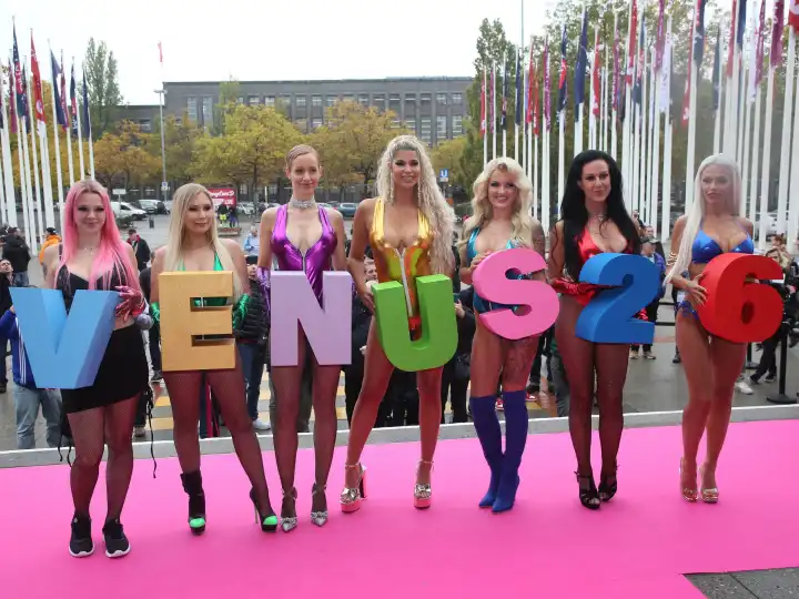 Anne Wuensche, Lena Nitro, Anike Ekina, Micaela Schaefer, RoxxyX, Texas Patti and Diana Fetish at the opening of the 26th erotic fair Venus 2023 in Berlin on 26.10.2023