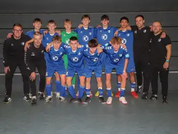 Team 1.FC Magdeburg U15 at the 21st Pape Cup 2024 at the GETEC Arena Magdeburg