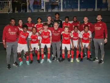 Team Arsenal London U15 at 21. Pape Cup 2024 at GETEC Arena Magdeburg
