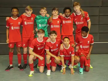 Team FC Liverpool U15 at the 21st Pape Cup 2024 at GETEC Arena Magdeburg