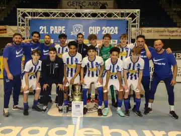 Team Hertha BSC U15 wins the 21st Pape Cup 2024 at GETEC Arena Magdeburg