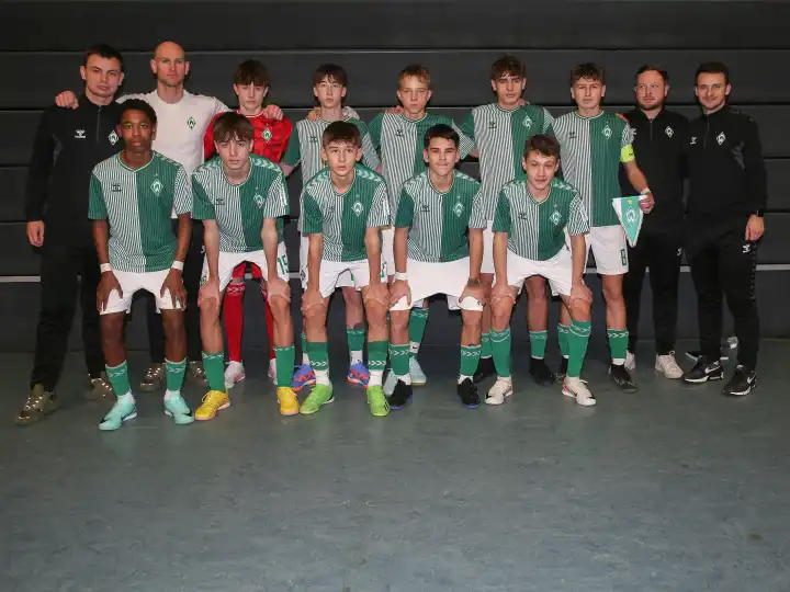 Team SV Werder Bremen U15 beim 21.Pape Cup 2024 in der GETEC Arena Magdeburg
