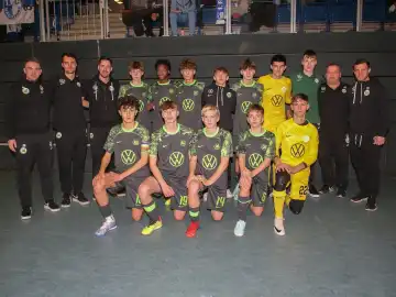 Team VfL Wolfsburg U15 at the 21st Pape Cup 2024 at the GETEC Arena Magdeburg