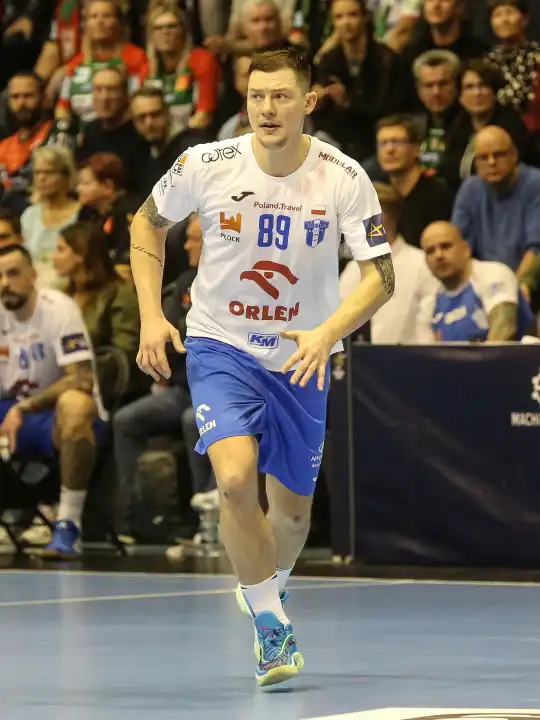 russischer Handballspieler Dmitri Zhitnikov (Orlen Wisla Plock) EHF Champions League Saison 2023-24 11.Spieltag SC Magdeburg - Orlen Wisla Plock am 15.02.2024 in der GETEC Arena Magdeburg