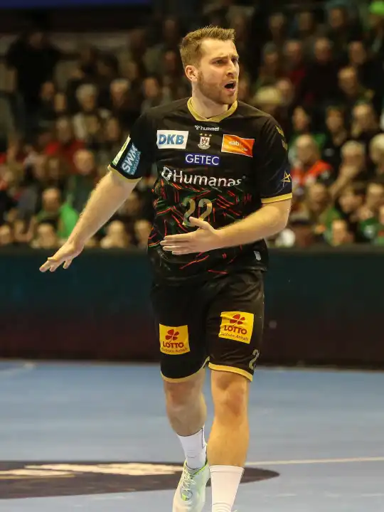 deutscher Handballspieler Lukas Mertens (SC Magdeburg) EHF Champions League Saison 2023-24 11.Spieltag SC Magdeburg - Orlen Wisla Plock am 15.02.2024 in der Getec Arena Magdeburg