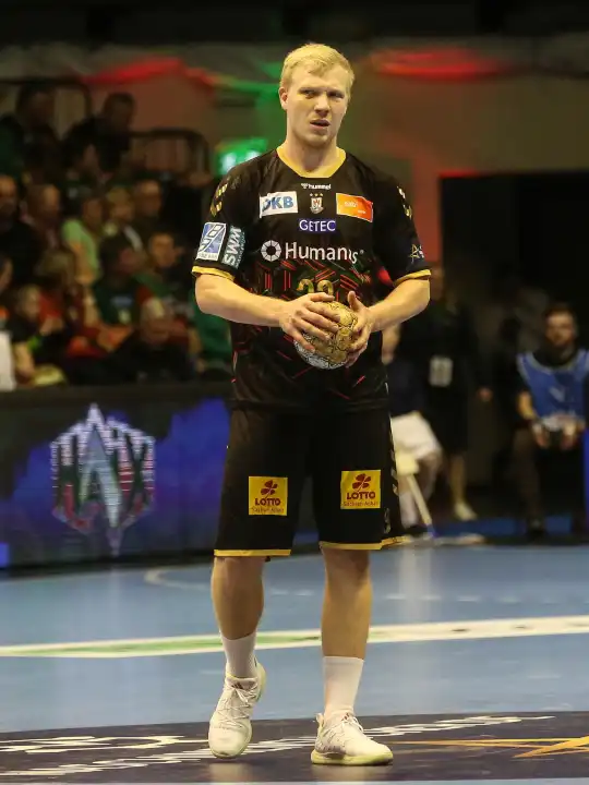dänischer Handballspieler Magnus Saugstrup EHF Champions League Saison 2023-24 11.Spieltag SC Magdeburg - Orlen Wisla Plock am 15.02.2024 in der GETEC Arena Magdeburg