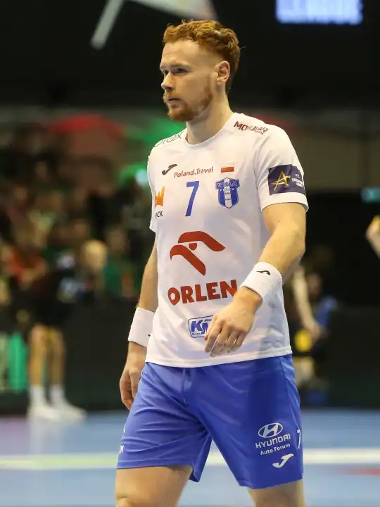 tschechischer Handballspieler Tomas Piroch (Orlen Wisla Plock) EHF Champions League Saison 2023-24 11.Spieltag SC Magdeburg - Orlen Wisla Plock am 15.02.2024 in der GETEC Arena Magdeburg