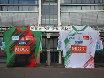Reception of the current DHB Cup winner 2024 SC Magdeburg on 15.04.2024 at the GETEC Arena Magdeburg