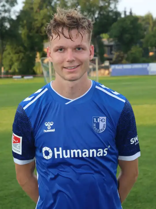 New signing German soccer player Philipp Hercher 1.FC Magdeburg 2nd Bundesliga season 2024-25 Test match at Blau Weiss Loburg on 26.06.2024 in Loburg