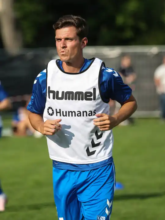 German soccer player Tobias Müller 1.FC Magdeburg 2.Fußball Bundesliga season 2024-25 Test match at Blau Weiss Loburg on 26.06.2024 in Loburg