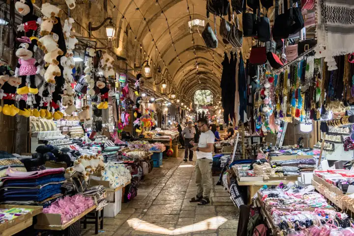 Jerusalem, Israel - market scenes in the narrow streets of East Jerusalem