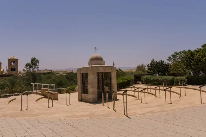 Chapel by the Jordan in Israel at the place where John the Baptist worked