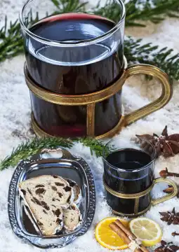 German Christmas Stollen With Red Wine Punch