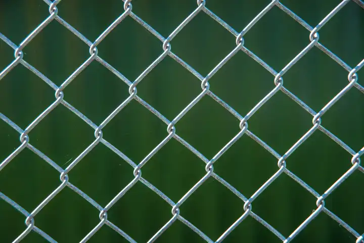Zaun mit grünem, unscharfem Hintergrund