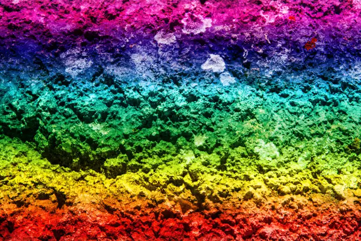 old rough wall in LGBTQ colors