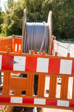 cable laying on a construction field in Germany