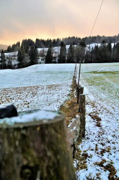 Hike in Allgäu in winter, Germany