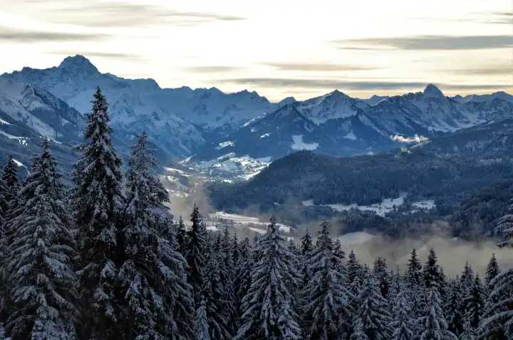 Winter in the allgäuer alps, Germany