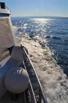 Boat trip infront of the coast of croatia