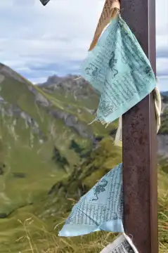 Tibetan Prayerflags in Allgäuer Highalps, Germany