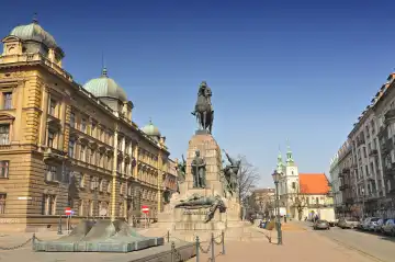 Poland, Krakow, Jan Matejko Square, Grunwald Monument
