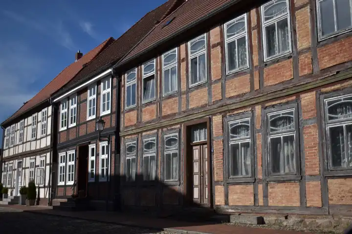 Alte Häuserzeile in Dömitz an der Elbe