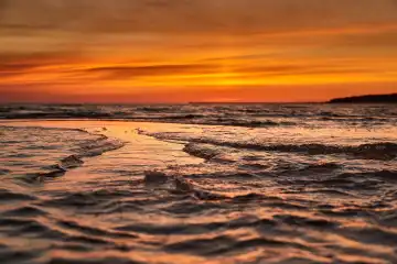 sunset at baltic sea vibrant scenery