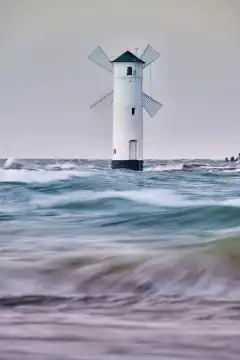 flood in swinoujscie mills lighthouse