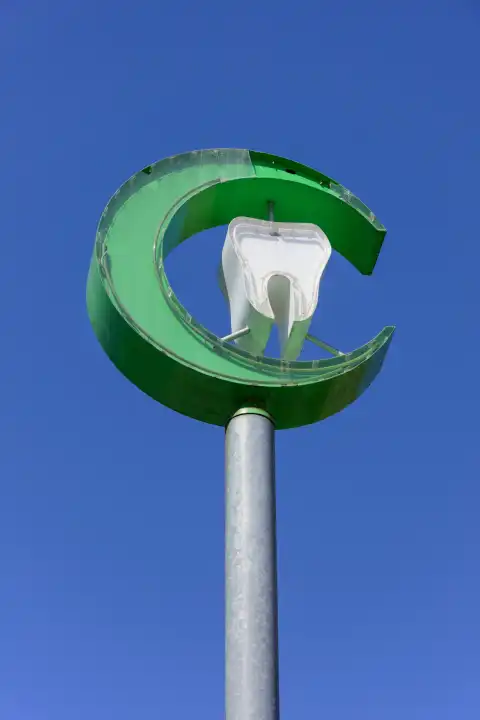 Copenhagen, Superkilen Park, Dentist Sign from Doha