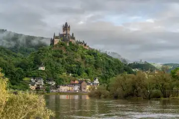 Cochem, Germany - May 30, 2024: Panoramic image of Cochem with old castle on May 30, 2024 in Rhineland-Palatinate, Germany