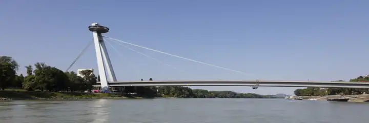 Bridge over the Danube river, Bratislava, Slowakia, Europe