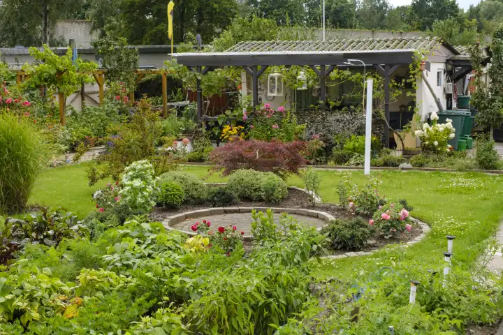 Gartenlaube im Kleingarten, Schrebergarten, Nordrhein-Westfalen, Deutschland, Europa