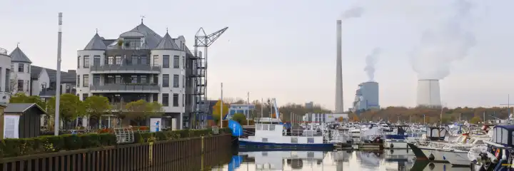 Marina am Datteln-Hamm-Kanal, Bergkamen, Ruhrgebiet, Nordrhein-Westfalen, Deutschland, Europa