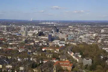 View of the city from the television tower, Dortmund, Ruhr area, North Rhine-Westphalia, Germany, Europe