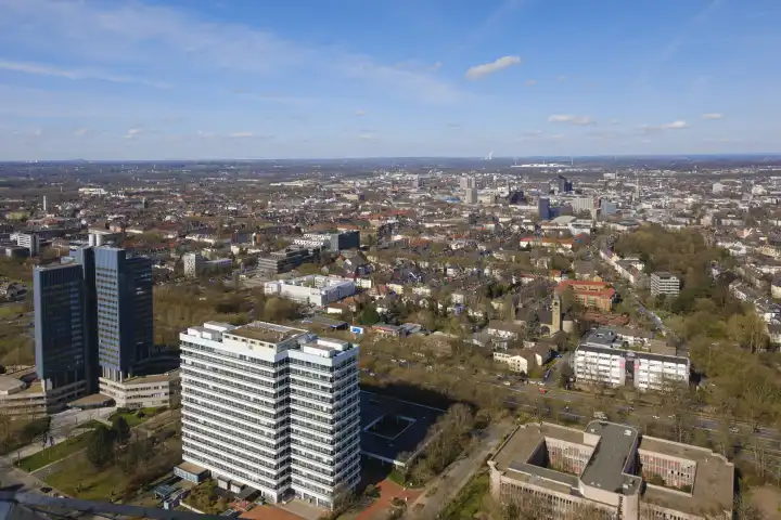Ausblick vom Fernsehturm Richtung Norden auf die Stadt, Dortmund, Ruhrgebiet, Nordrhein-Westfalen, Deutschland, Europa