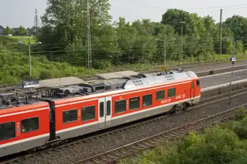 Local train, Regio DB, Deutsche Bahn, Dülmen, Münsterland, North Rhine-Westphalia, Germany, Europe