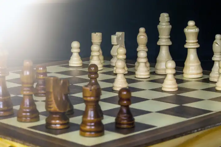 Nahaufnahme von einem Schachspiel