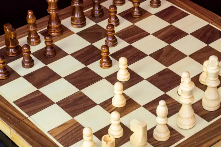 Nahaufnahme von einem Schachspiel