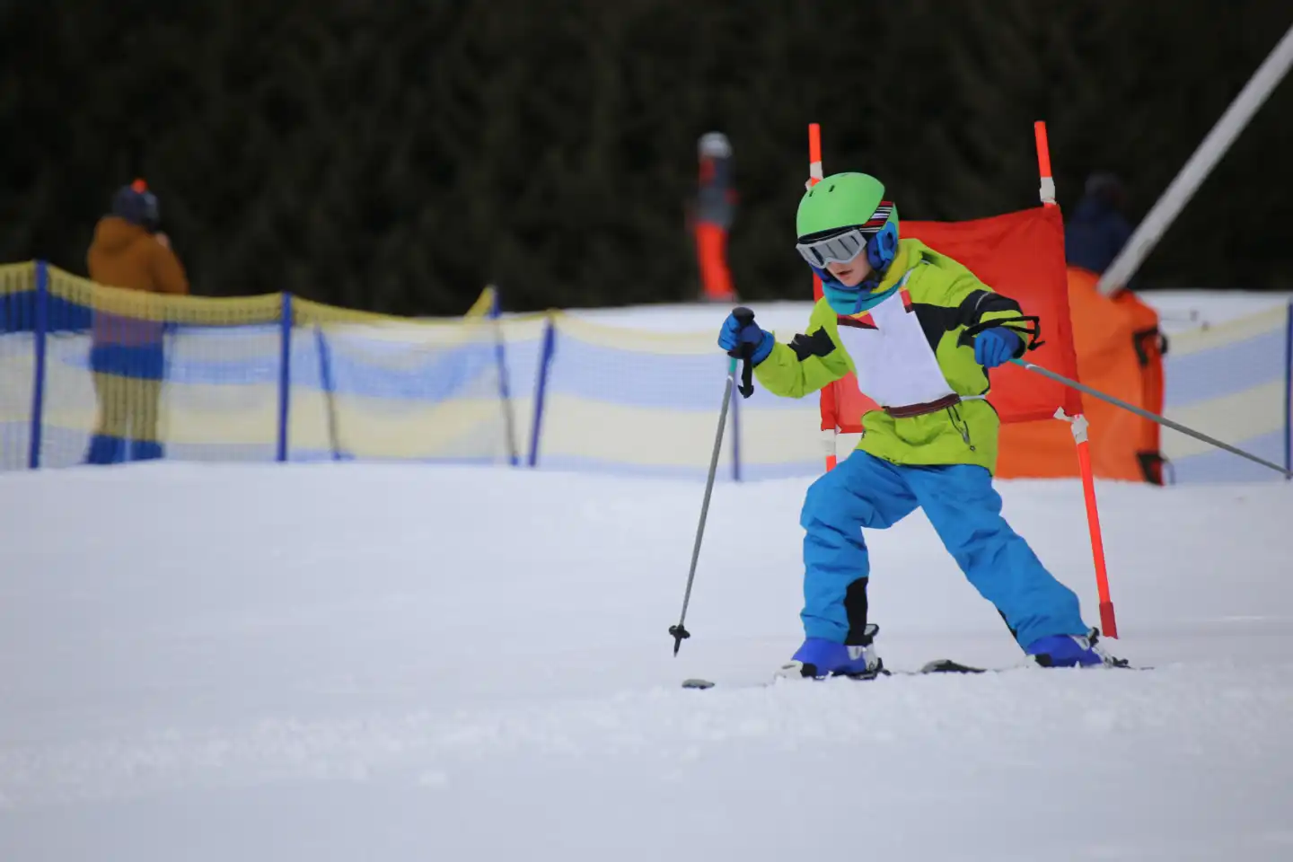 Child at a guest ski race at a ski resort