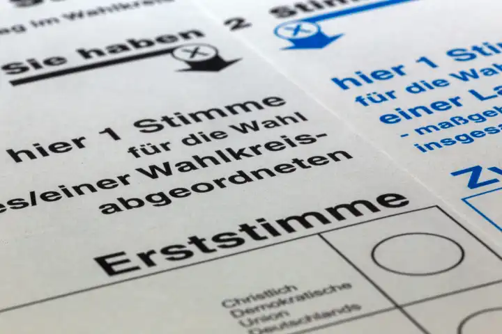 Close up of a ballot paper for the federal election