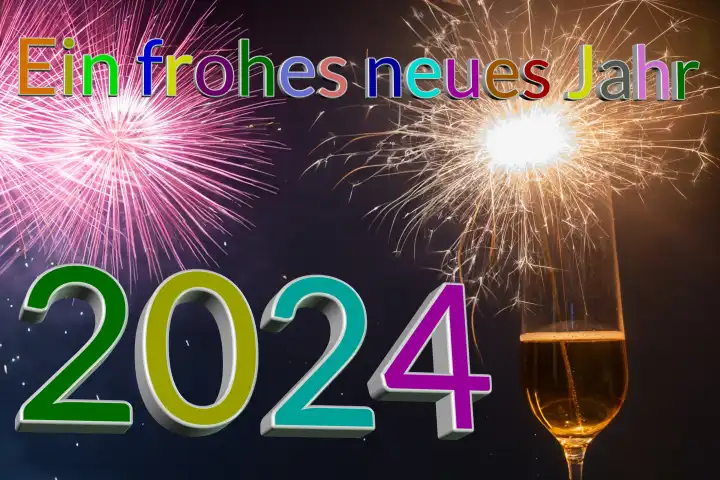 New Year's Eve greetings 2024: greeting card for New Year's Eve in German

