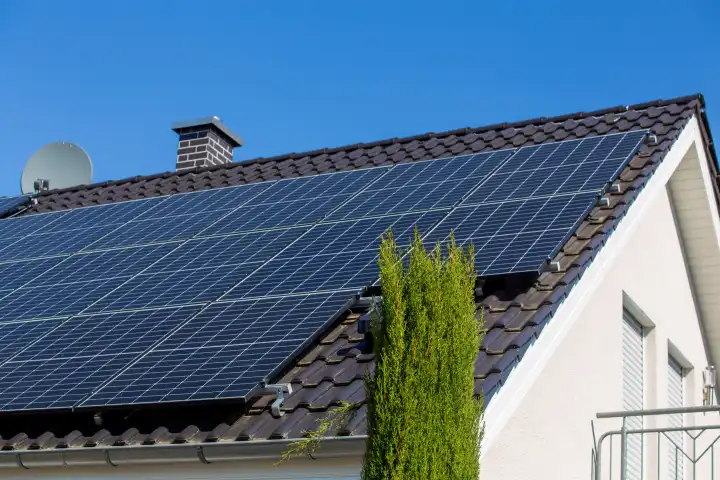 Detached house with photovoltaic system