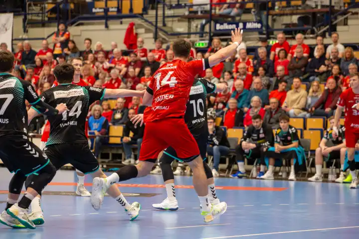 26.04.2024, 2. HBL (German Handball League), Matchday 30: Eulen Ludwigshafen against TuSEM Essen (final score 32:37)