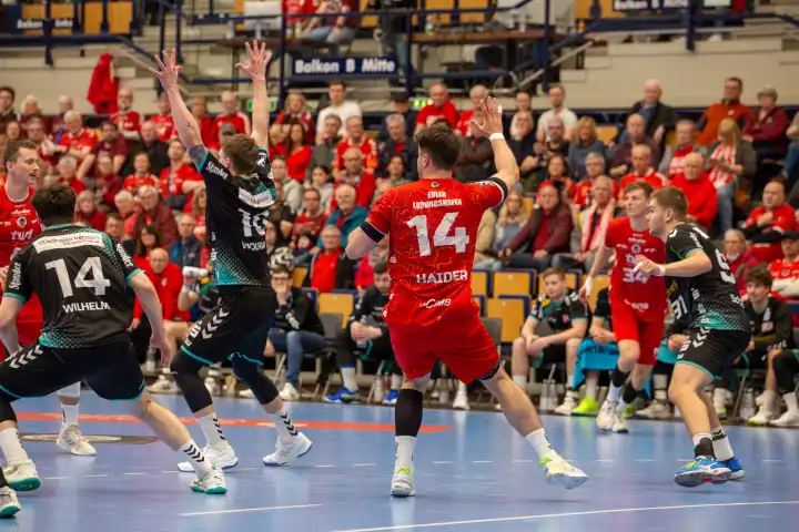26.04.2024, 2. HBL (German Handball League), Matchday 30: Eulen Ludwigshafen against TuSEM Essen (final score 32:37)
