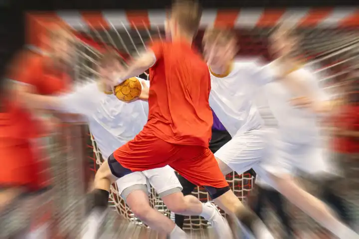 Handball-Symbol: Spielszene bei einem Handballspiel