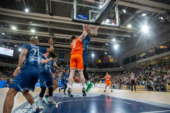 04.05.2024, easy Credit BBL, Basketball Bundesliga, 32. Spieltag: MLP Academics Heidelberg gegen Ratiopharm Ulm (Endstand 57:73)