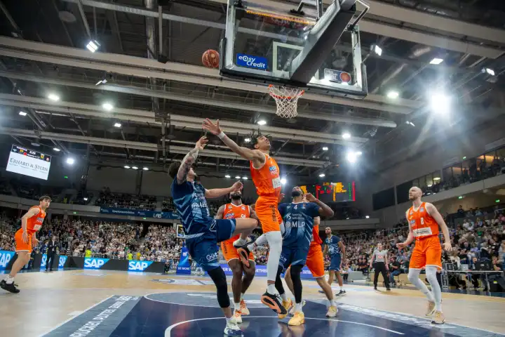 04.05.2024, easy Credit BBL, Basketball Bundesliga, 32. Spieltag: MLP Academics Heidelberg gegen Ratiopharm Ulm (Endstand 57:73)