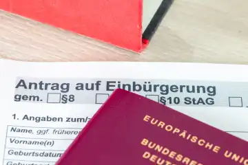 Close-up of an application for naturalization in the Federal Republic of Germany