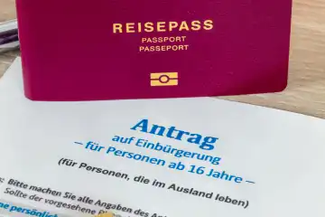 Close-up of an application for naturalization in the Federal Republic of Germany